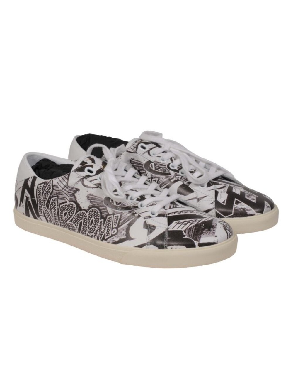 Celine Men Christian Marclay Sneakers Size US 7 EU 40 White Black Leather Kaboom
